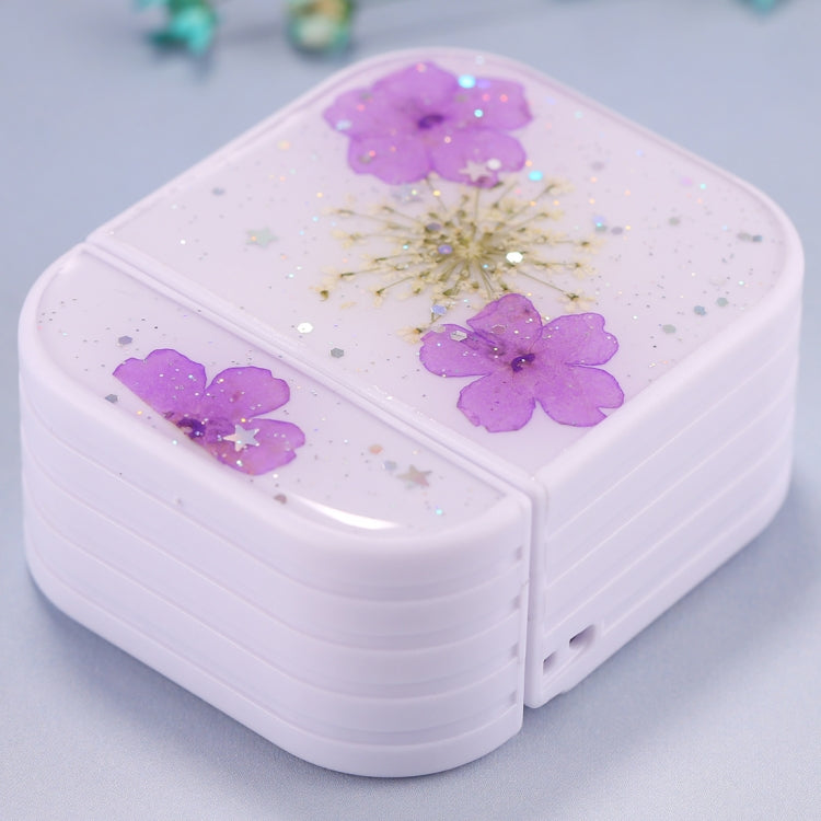 For AirPods 1 / 2 Beautiful Ladies Flowers Pattern Wireless Earphone Protective Case(Purple) - For AirPods 1/2 by PMC Jewellery | Online Shopping South Africa | PMC Jewellery