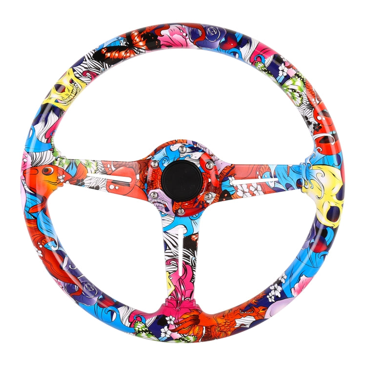 35cm Car Racing Graffiti ABS Steering Wheel(Style 2) - Steering Wheel Accessories by PMC Jewellery | Online Shopping South Africa | PMC Jewellery | Buy Now Pay Later Mobicred