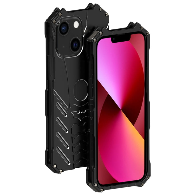 For iPhone 14 Plus R-JUST Batman Metal Mobile Phone Protective Case (Black) - iPhone 14 Plus Cases by R-JUST | Online Shopping South Africa | PMC TechLife | Buy Now Pay Later Mobicred