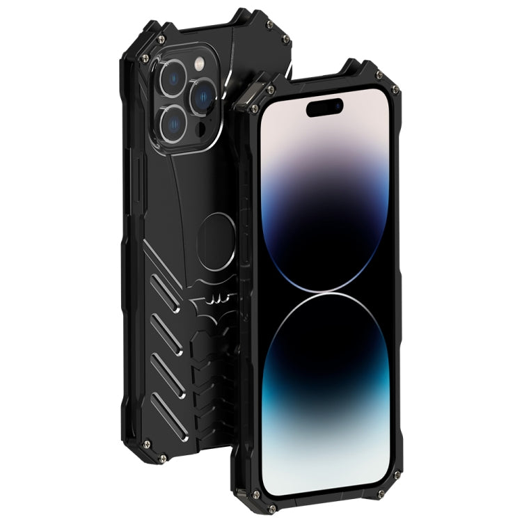 For iPhone 14 Pro R-JUST Batman Metal Mobile Phone Protective Case(Black) - iPhone 14 Pro Cases by R-JUST | Online Shopping South Africa | PMC Jewellery | Buy Now Pay Later Mobicred