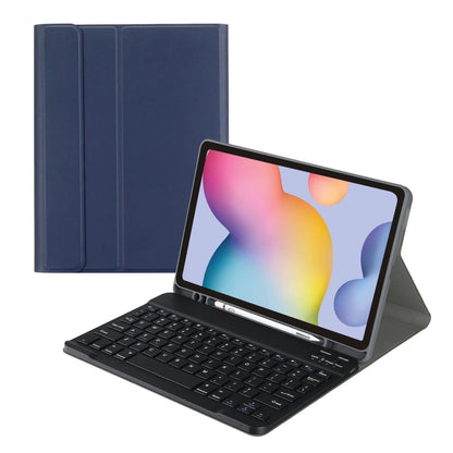 Square Cap Bluetooth Keyboard Leather Case with Pen Slot For Samsung Galaxy Tab S7(Dark Blue) - Samsung Keyboard by PMC Jewellery | Online Shopping South Africa | PMC Jewellery