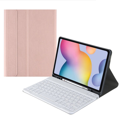 Square Cap Bluetooth Keyboard Leather Case with Pen Slot For Samsung Galaxy Tab S7(Rose Gold) - Samsung Keyboard by PMC Jewellery | Online Shopping South Africa | PMC Jewellery