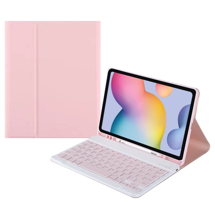 Square Cap Bluetooth Keyboard Leather Case with Pen Slot For Samsung Galaxy Tab S7(Pink) - Samsung Keyboard by PMC Jewellery | Online Shopping South Africa | PMC Jewellery