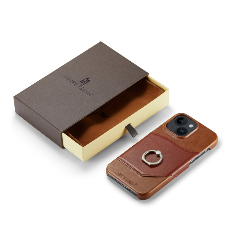 For iPhone 14 Plus Fierre Shann Oil Wax Texture Genuine Leather Back Case (Black) - iPhone 14 Plus Cases by FIERRE SHANN | Online Shopping South Africa | PMC TechLife | Buy Now Pay Later Mobicred