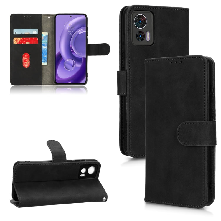 For Motorola Edge 30 Lite / Edge 30 Neo Skin Feel Magnetic Flip Leather Phone Case(Black) - Motorola Cases by PMC Jewellery | Online Shopping South Africa | PMC Jewellery | Buy Now Pay Later Mobicred