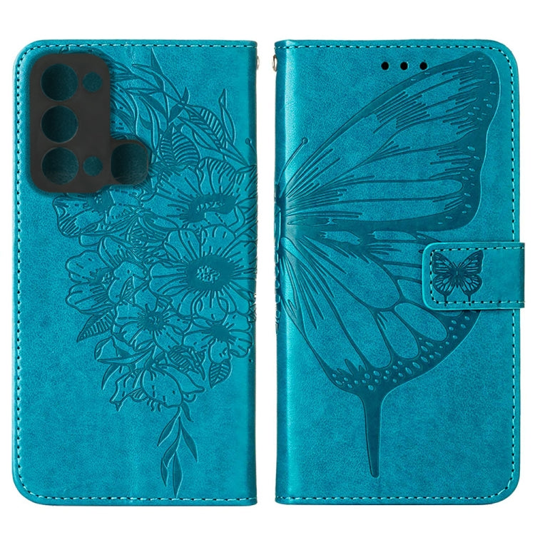 For Itel P38/S17/S1661W/Vision 3 Embossed Butterfly Flip Leather Phone Case(Blue) - More Brand by PMC Jewellery | Online Shopping South Africa | PMC Jewellery