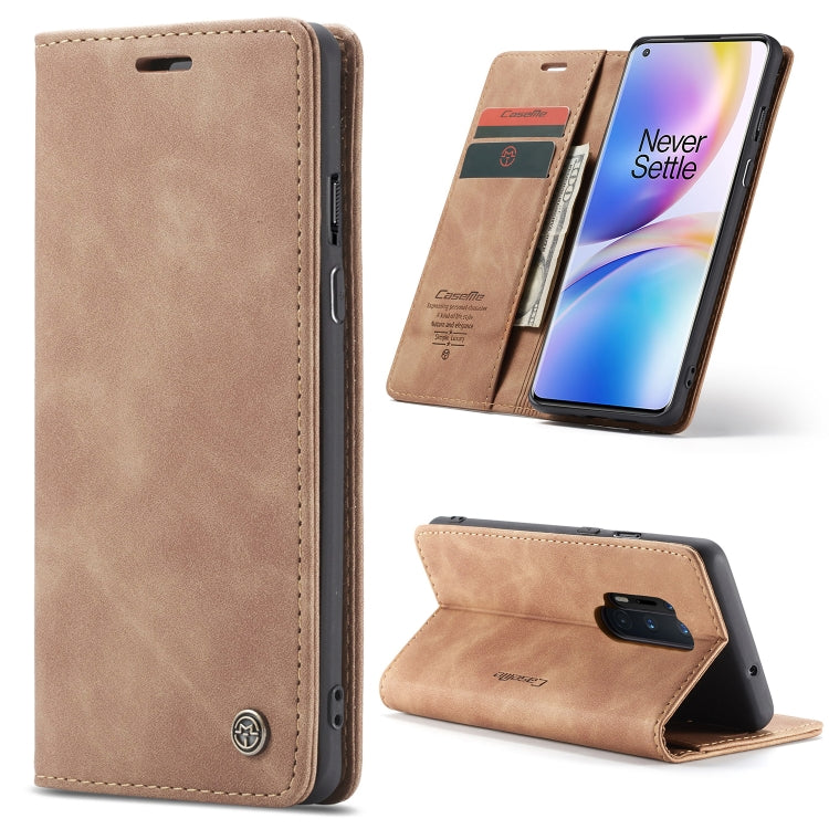 For OnePlus 8 Pro CaseMe Multifunctional Horizontal Flip Leather Case, with Card Slot & Holder & Wallet(Brown) - OnePlus Cases by CaseMe | Online Shopping South Africa | PMC Jewellery | Buy Now Pay Later Mobicred