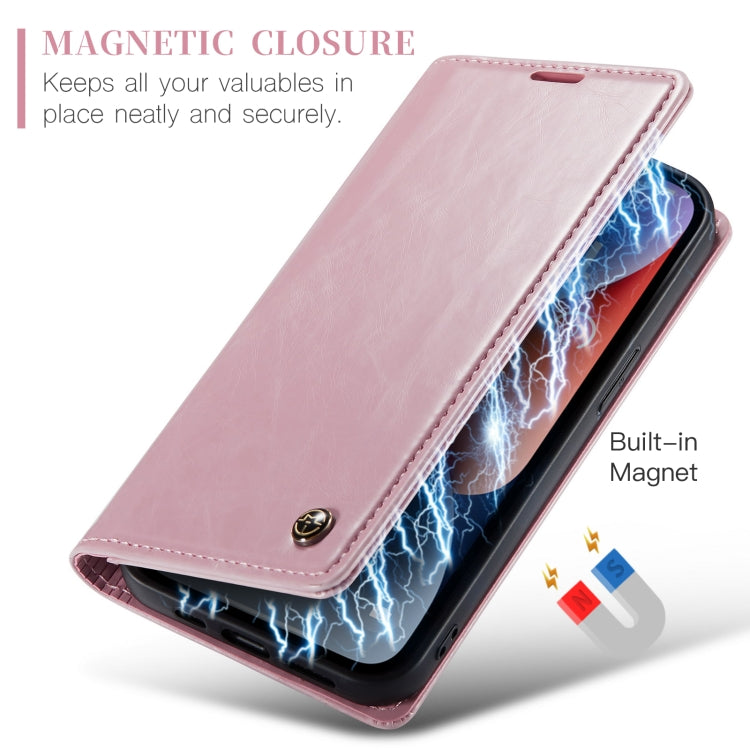 For iPhone 14 Plus CaseMe 003 Crazy Horse Texture Leather Phone Case(Rose Gold) - iPhone 14 Plus Cases by CaseMe | Online Shopping South Africa | PMC Jewellery | Buy Now Pay Later Mobicred