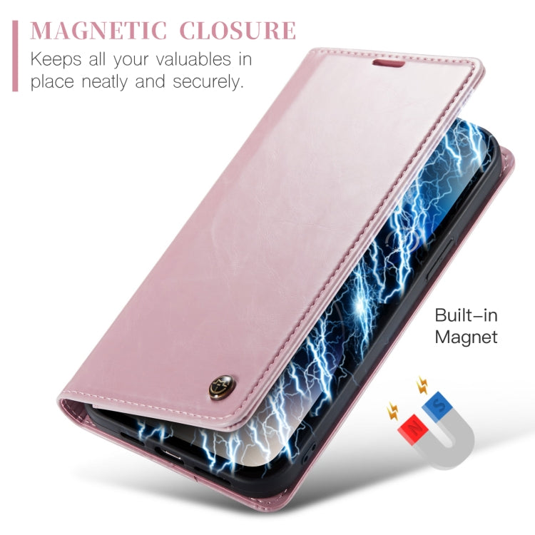 For iPhone 14 Pro CaseMe 003 Crazy Horse Texture Leather Phone Case(Rose Gold) - iPhone 14 Pro Cases by CaseMe | Online Shopping South Africa | PMC Jewellery | Buy Now Pay Later Mobicred