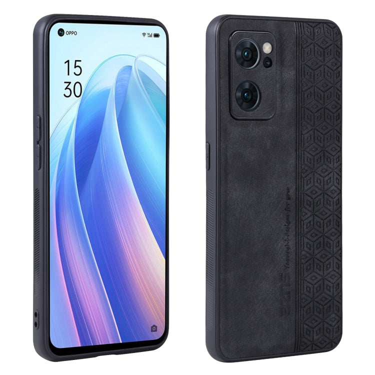 For OPPO Reno7 5G AZNS 3D Embossed Skin Feel Phone Case(Black) - OPPO Cases by AZNS | Online Shopping South Africa | PMC TechLife | Buy Now Pay Later Mobicred
