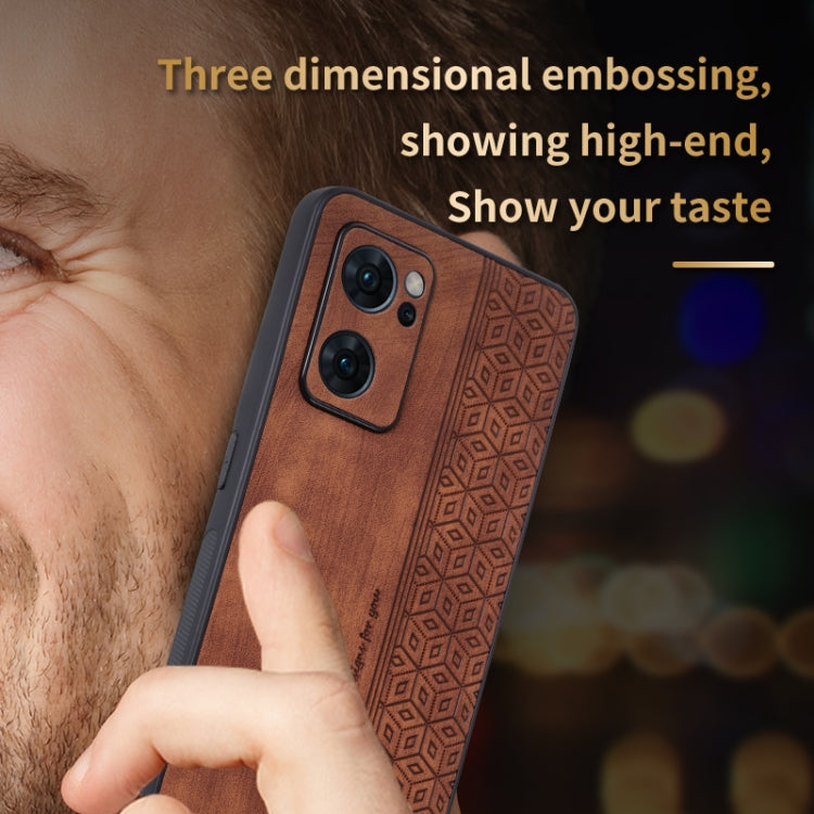 For OPPO Reno7 5G AZNS 3D Embossed Skin Feel Phone Case(Black) - OPPO Cases by AZNS | Online Shopping South Africa | PMC TechLife | Buy Now Pay Later Mobicred