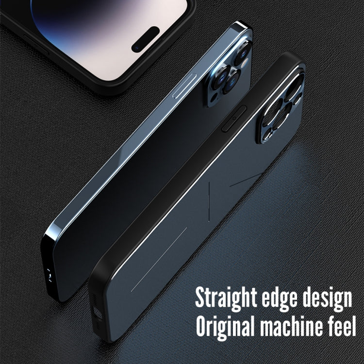 For iPhone 14 Pro Max R-JUST RJ52 3-Line Style Metal TPU Shockproof Phone Case(Silver) - iPhone 14 Pro Max Cases by R-JUST | Online Shopping South Africa | PMC Jewellery