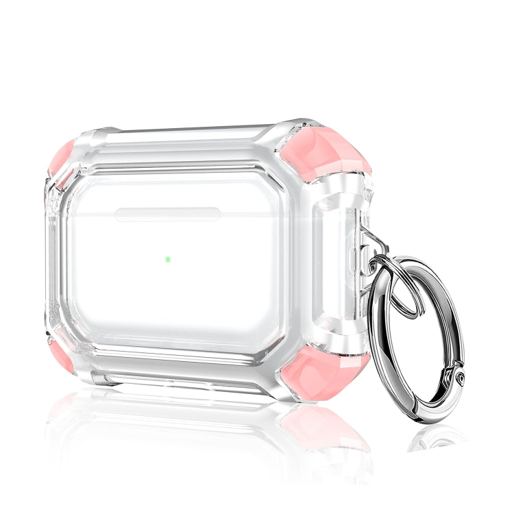 For AirPods Pro 2 Dual-color PC Shockproof Earphone Case with Hook(Pink) - For AirPods Pro 2 by PMC Jewellery | Online Shopping South Africa | PMC Jewellery | Buy Now Pay Later Mobicred