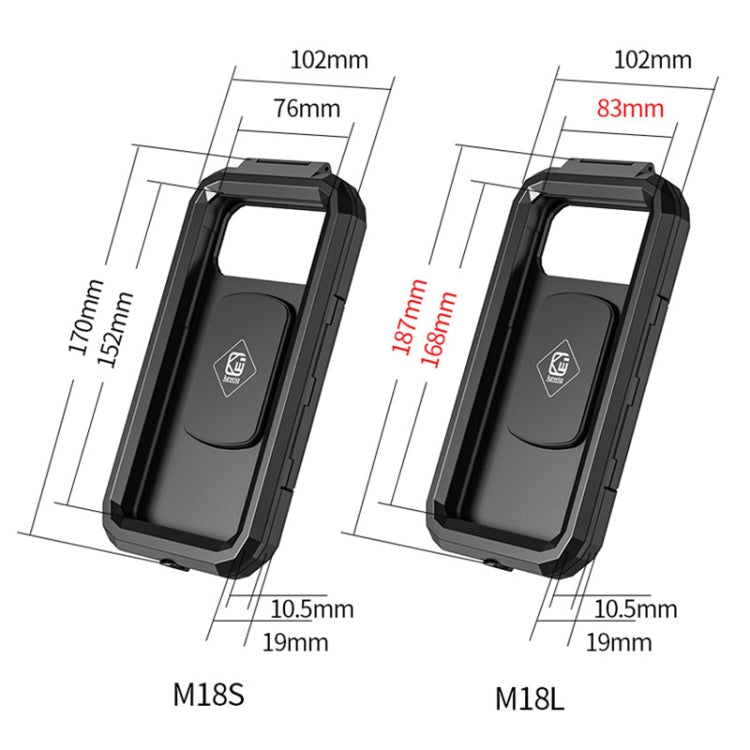 Kewig M18S-QD Motorcycle / Bicycle Waterproof Quick Release Mobile Phone Holder - Holder by Kewig | Online Shopping South Africa | PMC TechLife | Buy Now Pay Later Mobicred