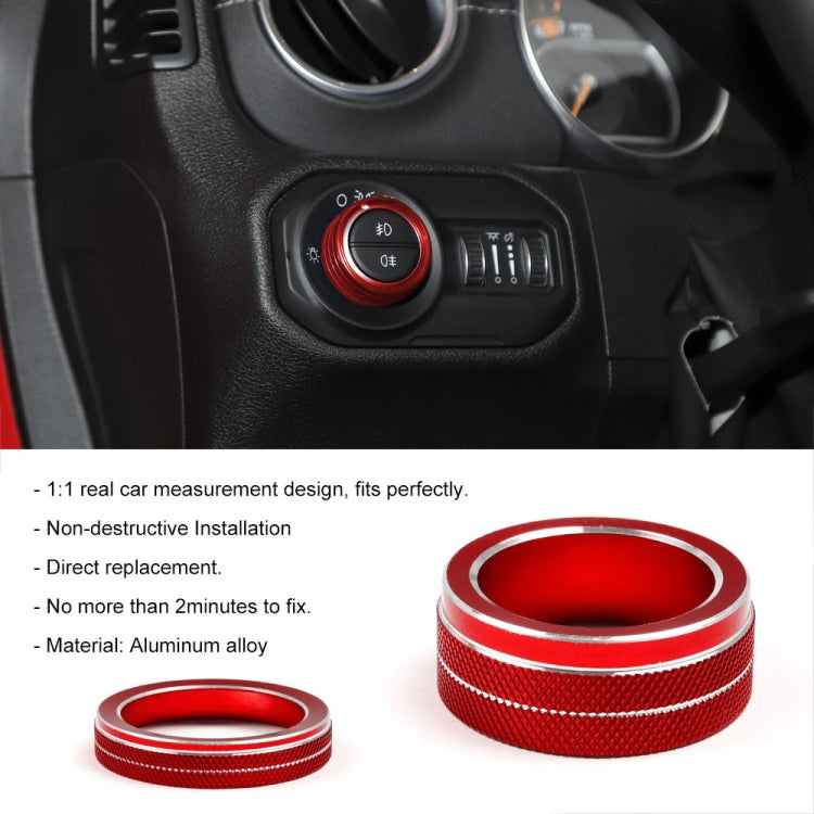 For Jeep Wrangler 2018-2021 4 in 1 Car Air Conditioner Switch Headlight Button Knob Cover Trim(Red) - Decoration Rings by PMC Jewellery | Online Shopping South Africa | PMC Jewellery | Buy Now Pay Later Mobicred