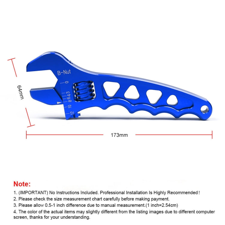 Car AN3-AN12 Adjustable Aluminum Wrench Hose Fitting Tool(Blue) - Sheet Metal Tools by PMC Jewellery | Online Shopping South Africa | PMC Jewellery | Buy Now Pay Later Mobicred