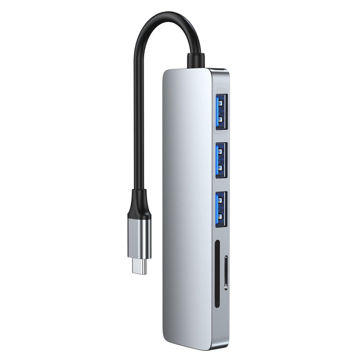 6-in-1 USB-C / Type-C to USB Docking Station HUB Adapter - USB HUB by PMC Jewellery | Online Shopping South Africa | PMC Jewellery | Buy Now Pay Later Mobicred