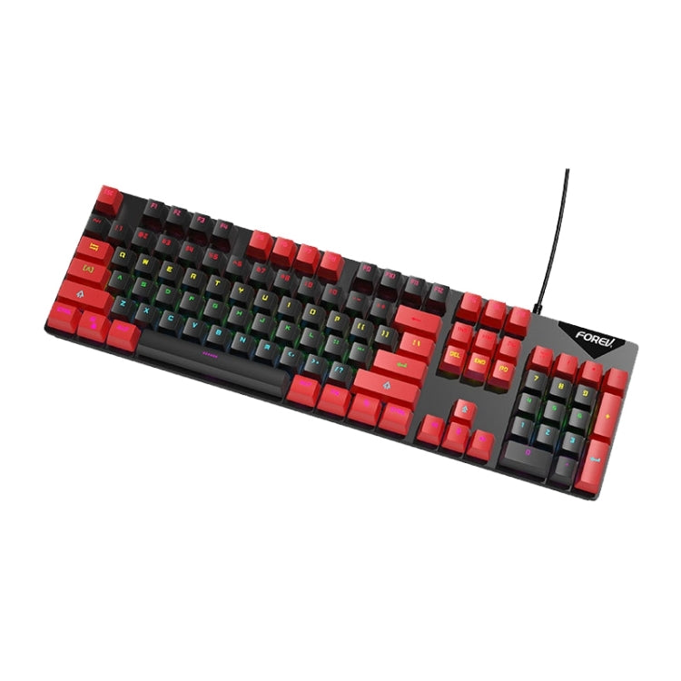 FOREV FVQ302 Mixed Color Wired Mechanical Gaming Illuminated Keyboard(Black Red) - Wired Keyboard by PMC Jewellery | Online Shopping South Africa | PMC Jewellery | Buy Now Pay Later Mobicred