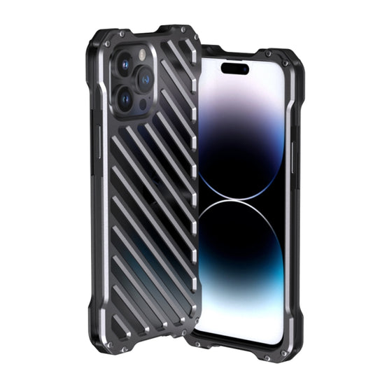 For iPhone 14 Pro R-JUST Breathable Armor Phone Case(Silver Grey) - iPhone 14 Pro Cases by R-JUST | Online Shopping South Africa | PMC Jewellery | Buy Now Pay Later Mobicred