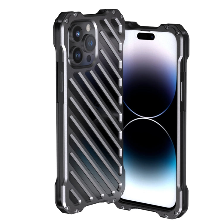 For iPhone 14 Pro Max R-JUST Breathable Armor Phone Case(Silver Grey) - iPhone 14 Pro Max Cases by R-JUST | Online Shopping South Africa | PMC Jewellery | Buy Now Pay Later Mobicred