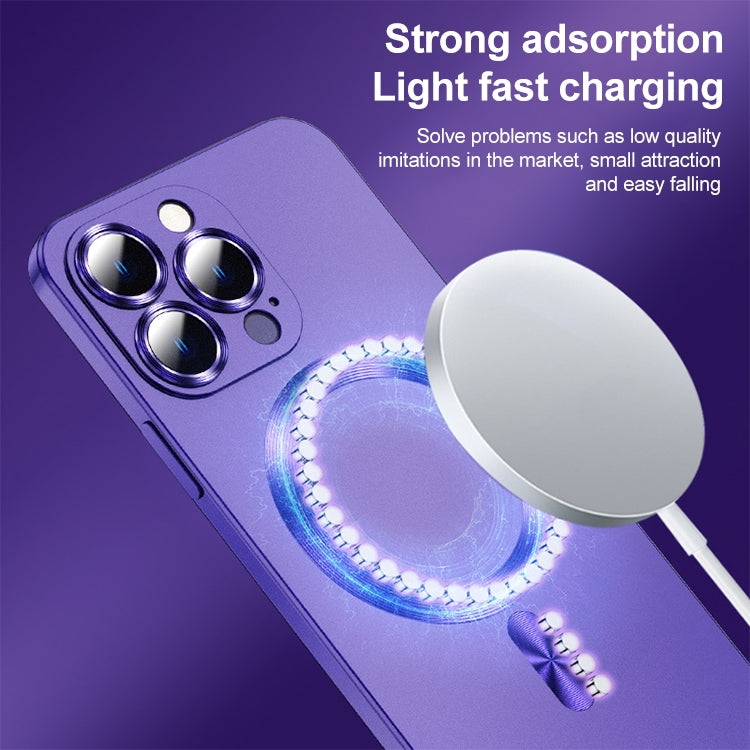 For iPhone 14 Liquid Lens Protector Magsafe Phone Case(Dark Purple) - iPhone 14 Cases by PMC Jewellery | Online Shopping South Africa | PMC Jewellery