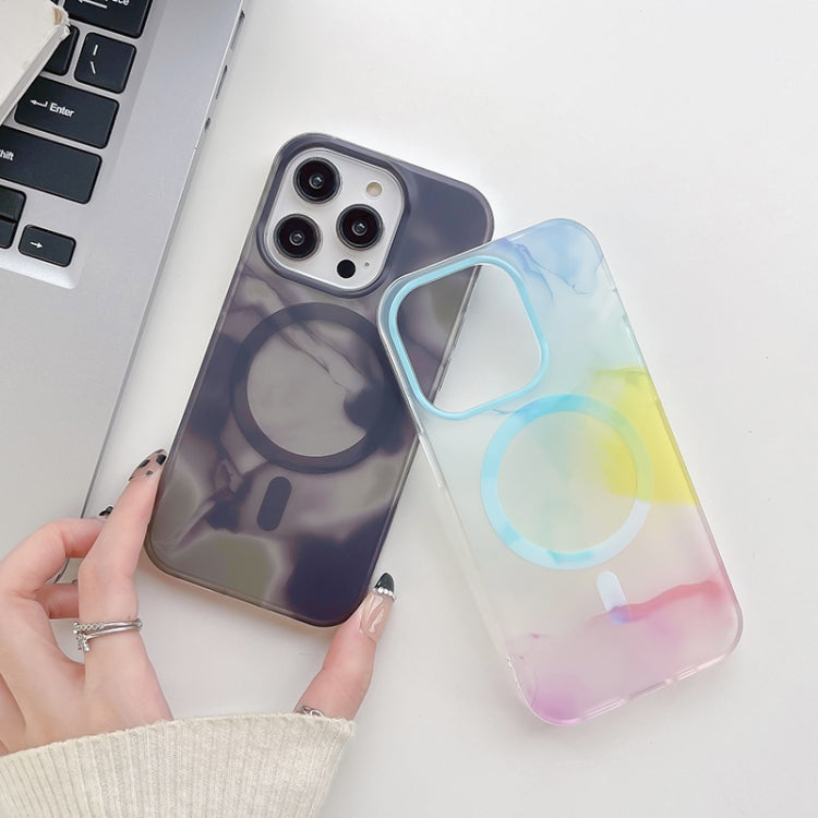 For iPhone 14 Pro Watercolor Magsafe Phone Case(Yellow) - iPhone 14 Pro Cases by PMC TechLife | Online Shopping South Africa | PMC TechLife