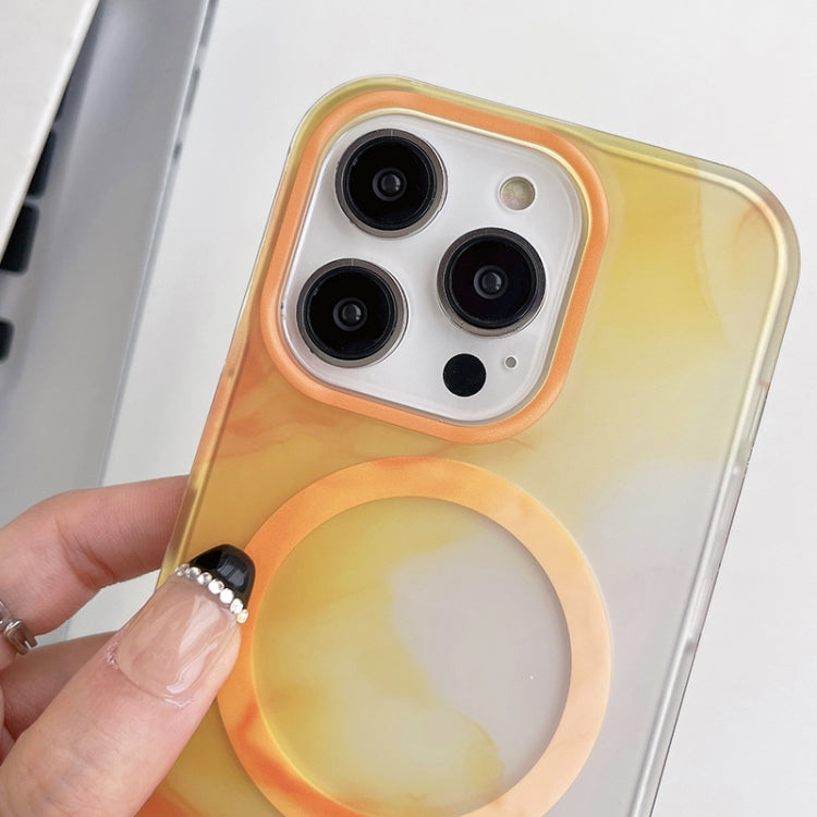 For iPhone 14 Pro Watercolor Magsafe Phone Case(Yellow) - iPhone 14 Pro Cases by PMC TechLife | Online Shopping South Africa | PMC TechLife