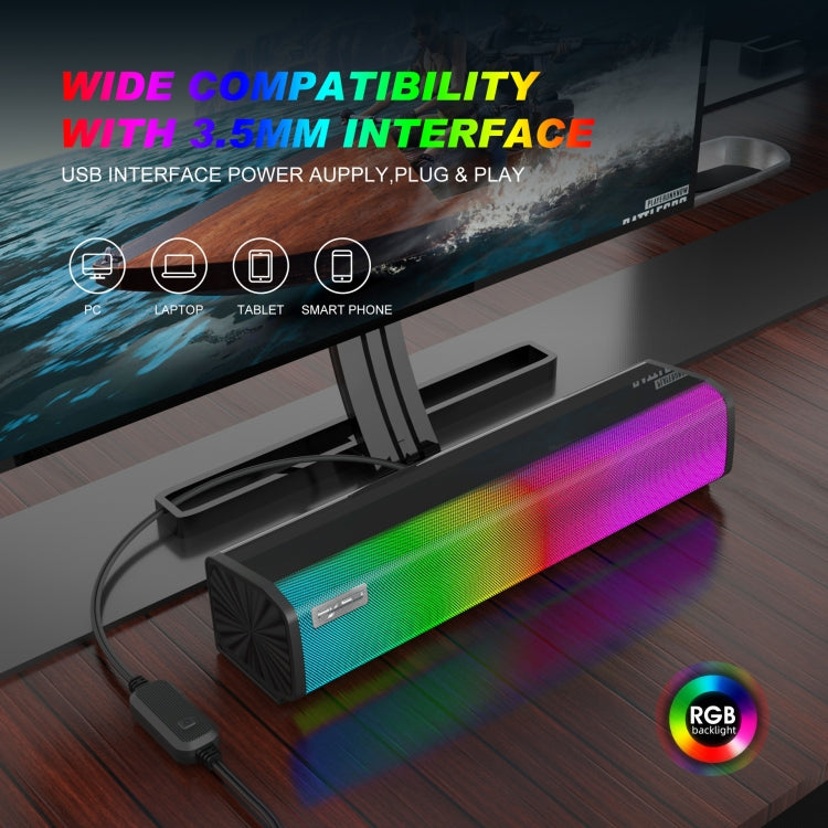 HXSJ Q9 RGB Luminous Computer Speaker Bar -  by HXSJ | Online Shopping South Africa | PMC Jewellery | Buy Now Pay Later Mobicred