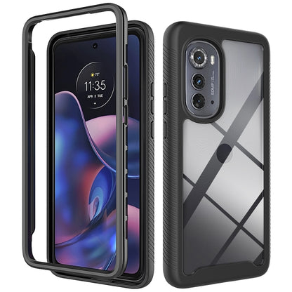 For Motorola Moto Edge 2022 Starry Sky Solid Color TPU Clear PC Phone Case(Black) - Motorola Cases by PMC Jewellery | Online Shopping South Africa | PMC Jewellery