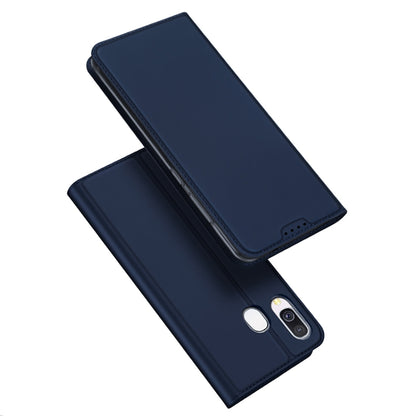 For Samsung Galaxy A40 DUX DUCIS Skin Pro Series Flip Leather Phone Case(Blue) - Galaxy Phone Cases by DUX DUCIS | Online Shopping South Africa | PMC Jewellery | Buy Now Pay Later Mobicred