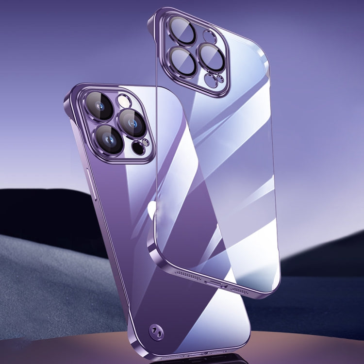 For iPhone 14 Electroplating Frameless Clear PC Phone Case(Purple) - free shipping - PMC Jewellery - Order now!