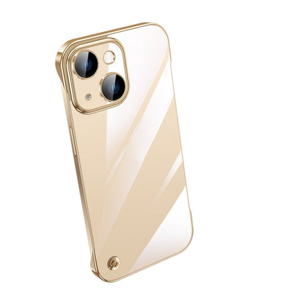 For iPhone 14 Plus Electroplating Frameless Clear PC Phone Case(Gold) - iPhone 14 Plus Cases by PMC Jewellery | Online Shopping South Africa | PMC Jewellery | Buy Now Pay Later Mobicred