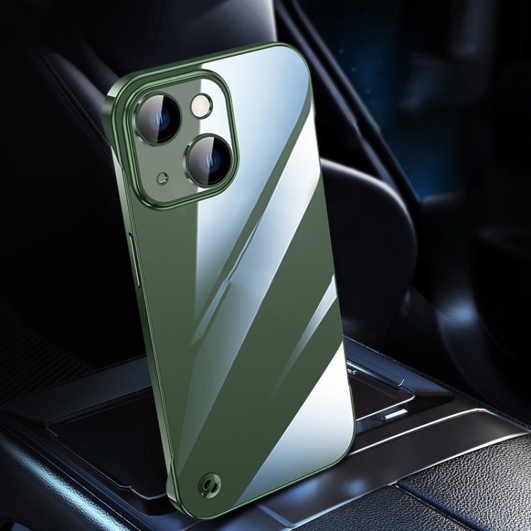 For iPhone 14 Plus Electroplating Frameless Clear PC Phone Case(Green) - iPhone 14 Plus Cases by PMC Jewellery | Online Shopping South Africa | PMC Jewellery | Buy Now Pay Later Mobicred