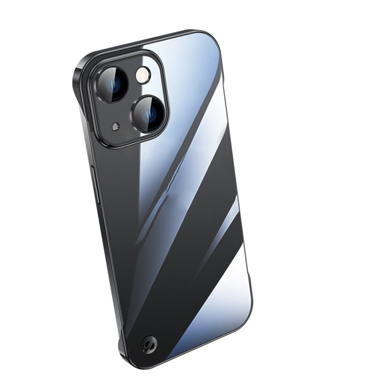 For iPhone 13 Electroplating Frameless Clear PC Phone Case(Black) - iPhone 13 Cases by PMC Jewellery | Online Shopping South Africa | PMC Jewellery | Buy Now Pay Later Mobicred