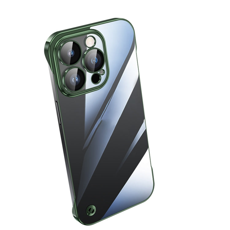 For iPhone 13 Pro Max Electroplating Frameless Clear PC Phone Case(Green) - iPhone 13 Pro Max Cases by PMC Jewellery | Online Shopping South Africa | PMC Jewellery | Buy Now Pay Later Mobicred