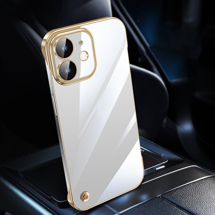 For iPhone 12 Electroplating Frameless Clear PC Phone Case(Gold) - iPhone 12 / 12 Pro Cases by PMC Jewellery | Online Shopping South Africa | PMC Jewellery | Buy Now Pay Later Mobicred