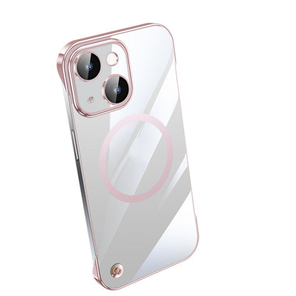 For iPhone 14 Plus Electroplating Frameless Magsafe Magnetic PC Phone Case(Pink) - iPhone 14 Plus Cases by PMC Jewellery | Online Shopping South Africa | PMC Jewellery | Buy Now Pay Later Mobicred