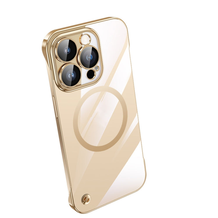 For iPhone 14 Pro Max Electroplating Frameless Magsafe Magnetic PC Phone Case(Gold) - iPhone 14 Pro Max Cases by PMC Jewellery | Online Shopping South Africa | PMC Jewellery | Buy Now Pay Later Mobicred