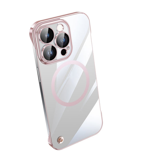 For iPhone 12 Pro Electroplating Frameless Magsafe Magnetic PC Phone Case(Pink) - iPhone 12 / 12 Pro Cases by PMC Jewellery | Online Shopping South Africa | PMC Jewellery | Buy Now Pay Later Mobicred