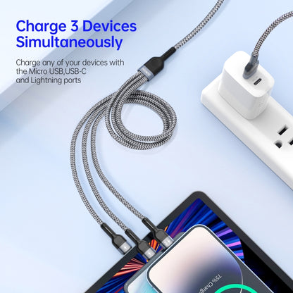 DUZZONA A3 3 in 1 USB to Type-C / 8 Pin / Micro USB Fast Charging Cable,Cable Length: 1.3m - Multifunction Cable by DUZZONA | Online Shopping South Africa | PMC Jewellery | Buy Now Pay Later Mobicred