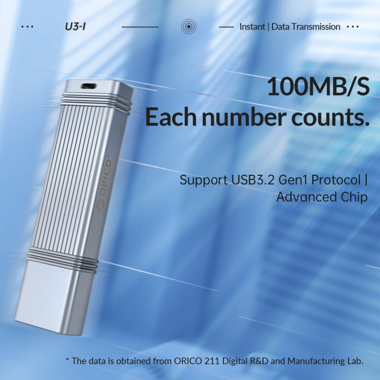 ORICO 64GB USB-A USB3.2 Gen1 USB Flash Drive, Read 260MB/s, Write 50MB/s (Silver) - USB Flash Drives by ORICO | Online Shopping South Africa | PMC Jewellery | Buy Now Pay Later Mobicred