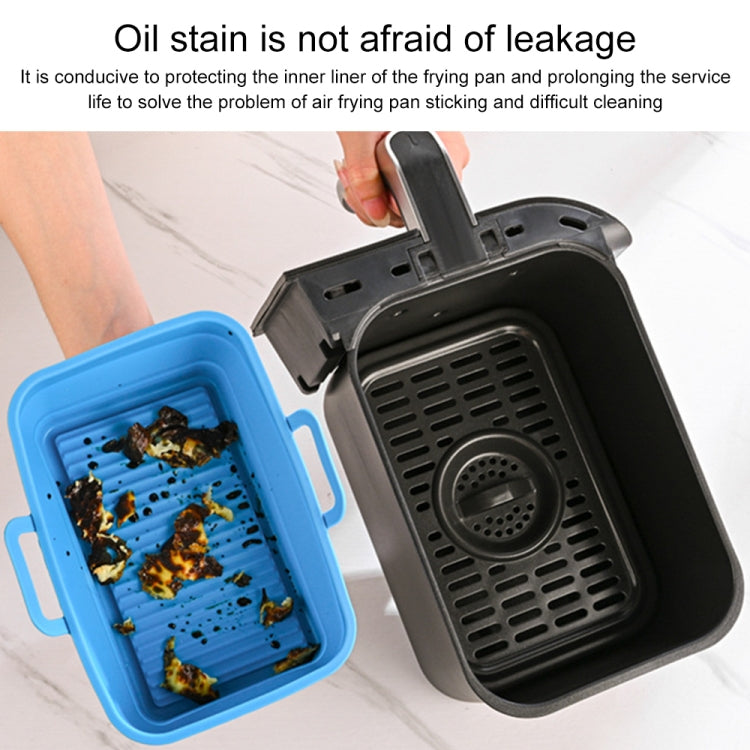 Rectangular Double Pull Basket Foldable Silicone Air Fryer Baking Pan(Grey) - Baking mat & Bakewares by PMC TechLife | Online Shopping South Africa | PMC TechLife