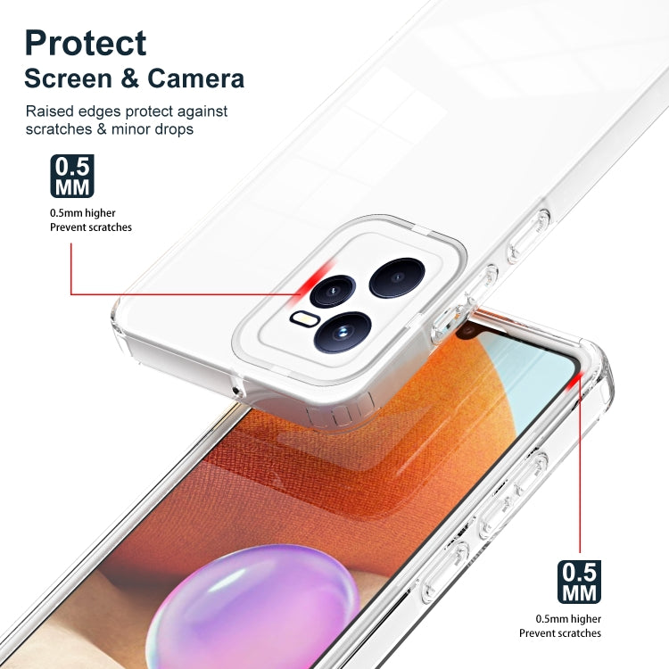 For Realme C35 3 in 1 Clear TPU Color PC Frame Phone Case(White) - Realme Cases by PMC Jewellery | Online Shopping South Africa | PMC Jewellery | Buy Now Pay Later Mobicred