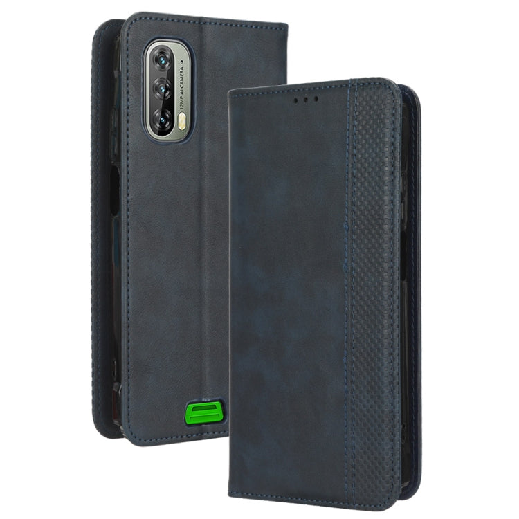 For Blackview BV7100 Magnetic Buckle Retro Texture Leather Phone Case(Blue) - More Brand by PMC Jewellery | Online Shopping South Africa | PMC Jewellery