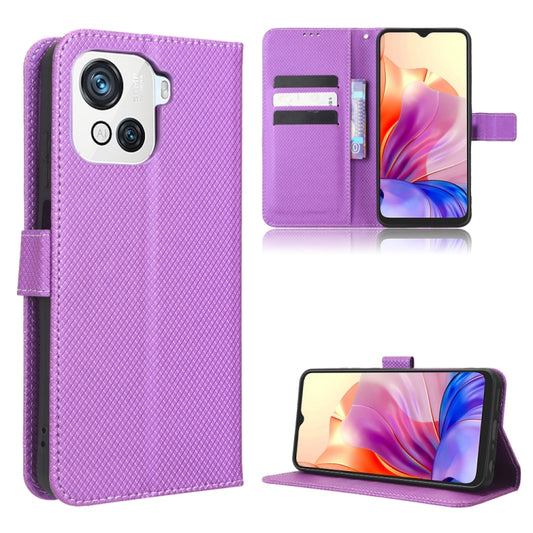 For Blackview OSCAL C80 Diamond Texture Leather Phone Case(Purple) - More Brand by PMC Jewellery | Online Shopping South Africa | PMC Jewellery | Buy Now Pay Later Mobicred