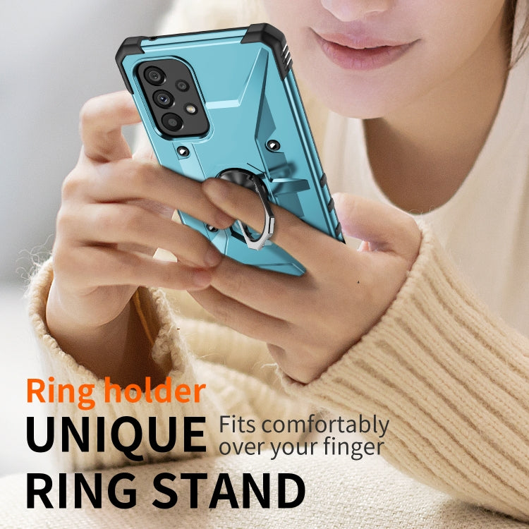 For Samsung Galaxy A73 5G Ring Holder Phone Case(Light Blue) - Galaxy Phone Cases by PMC Jewellery | Online Shopping South Africa | PMC Jewellery | Buy Now Pay Later Mobicred