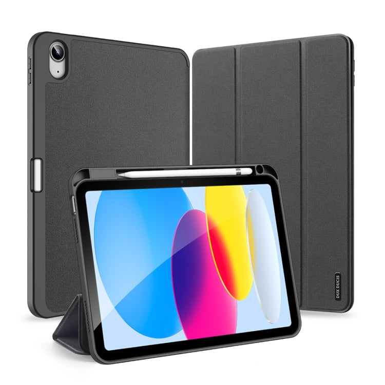 For iPad 10th Gen 10.9 2022 DUX DUCIS Domo Series Magnetic Flip Leather Tablet Case(Black) - iPad 10th Gen 10.9 Cases by DUX DUCIS | Online Shopping South Africa | PMC Jewellery | Buy Now Pay Later Mobicred