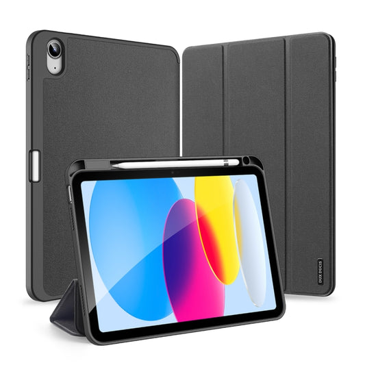 For iPad 10th Gen 10.9 2022 DUX DUCIS Domo Series Magnetic Flip Leather Tablet Case(Black) - iPad 2025 / 2022 Cases by DUX DUCIS | Online Shopping South Africa | PMC Jewellery | Buy Now Pay Later Mobicred