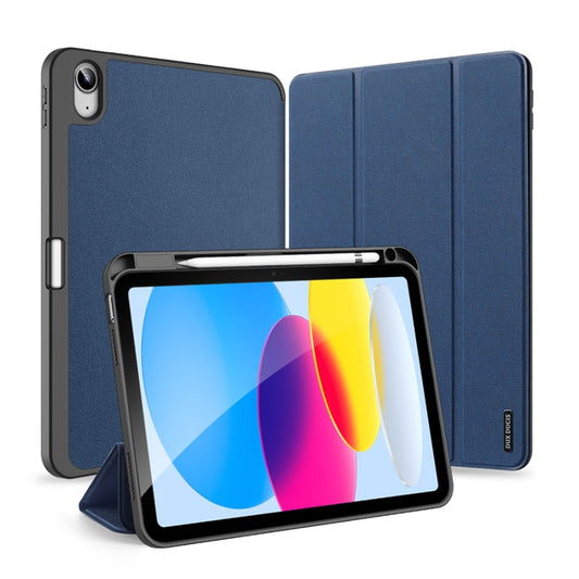 For iPad 2025 / 2022 DUX DUCIS Domo Series Magnetic Flip Leather Tablet Case(Blue) - iPad 2025 / 2022 Cases by DUX DUCIS | Online Shopping South Africa | PMC Jewellery | Buy Now Pay Later Mobicred