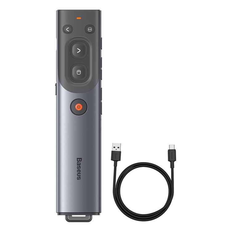 Baseus WKCD020013 Red Laser Wireless Multimedia Presenter Page Turning Pen,Charging Version(Grey) -  by Baseus | Online Shopping South Africa | PMC Jewellery | Buy Now Pay Later Mobicred